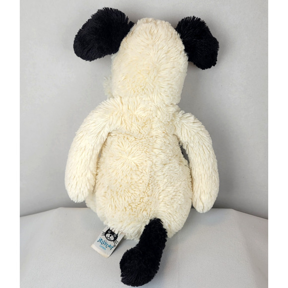 Jellycat Bashful Dog Plush Pup Cream Black Spot Medium White Soft Toy - Picture 5 of 10